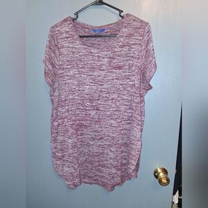 Apt. 9 Women's Red Heathered Short Sleeve Top